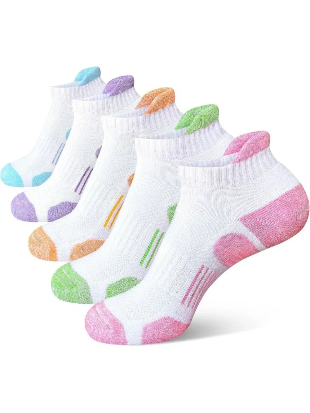 Women's Thick Cushioned Athletic Ankle Socks - 5 Pairs, Anti-Blister